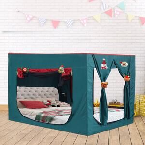 DOLEMODUO Kids Bed Tent, Play & Sleeping Privacy Full Tent, Indoor Breathable